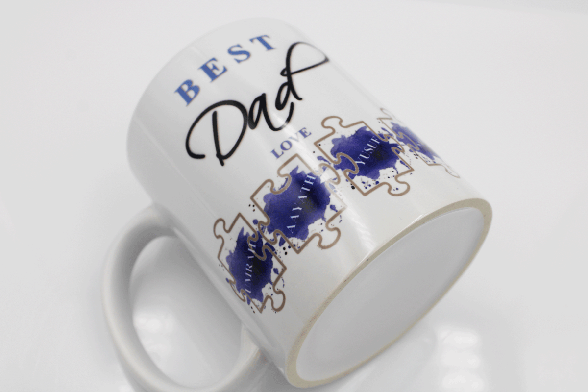 Best Dad Mug - Jigsaw Style