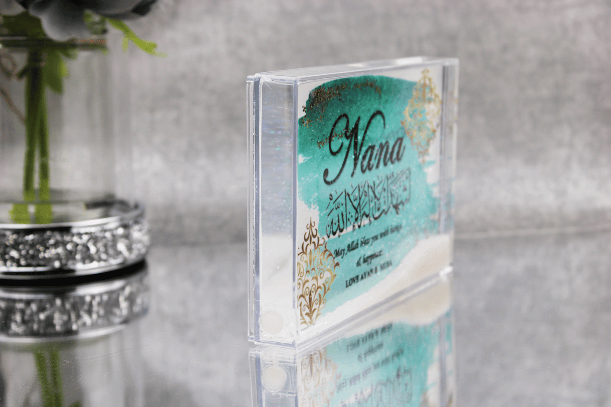 Glitter Block -Teal & Gold