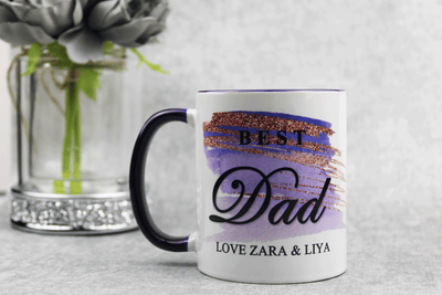 Best Dad Mug Initial Navy Handle Mug